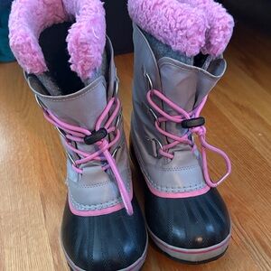 Sorel Kids Boots with Pink and Black Highlights